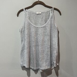 Wrap London Linen Tank Top Women’s US 6 UK 10 Blue White Striped Nautical Resort